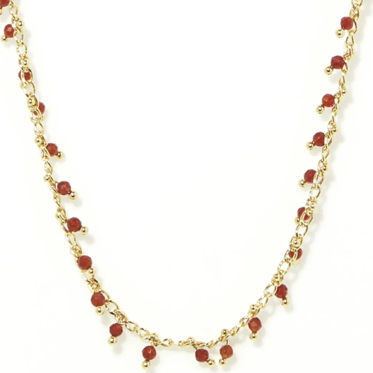 Collier Linn Agate rouge en laiton doré-Moonstone Discount