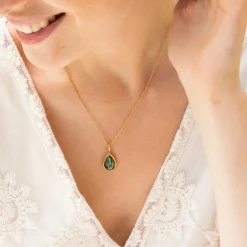 Collier Matéa Labradorite en laiton doré-Moonstone New