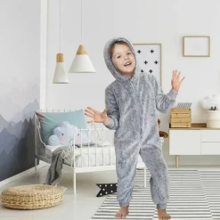 Combinaison enfant Sherpa grise - 94x2x115 cm-Home Deco Factory Best