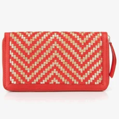 Femme Mellow Yellow Porte-Monnaie Et Portefeuilles^Compagnon en Cuir et Raphia Fypurse rouge - 19.5x11 cm
