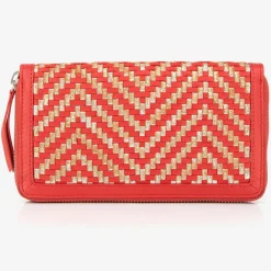 Femme Mellow Yellow Porte-Monnaie Et Portefeuilles^Compagnon en Cuir et Raphia Fypurse rouge - 19.5x11 cm