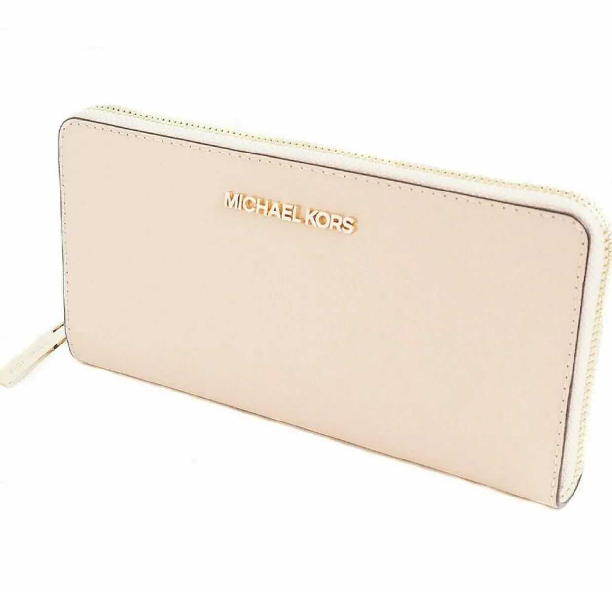 Femme Michael Kors Porte-Monnaie Et Portefeuilles^Compagnon en Cuir Jet Set Travel beige - 10x20.5x2.5 cm