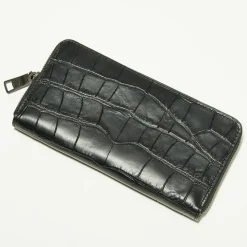 Homme Coach Portefeuilles^Compagnon Homme en Cuir croco Accordion noir - 9.9x18.9 cm