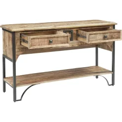 Bois & Chiffons Tables^Console 2 tiroirs manguier pondicherry marron - 130x40x75 cm