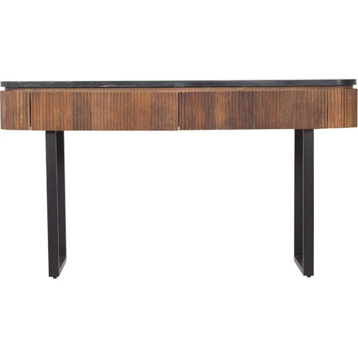 Bois & Chiffons Tables^Console bois plateau marbre manguier kfir naturel ciré - 140x40x76 cm