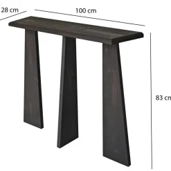 Wooden Art Meubles De Rangement^Console Cleopatra anthracite - 100x83x28 cm