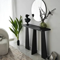 Wooden Art Meubles De Rangement^Console Cleopatra anthracite - 100x83x28 cm