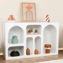 Wooden Art Meubles De Rangement^Console Liva blanche - 120x74x37 cm