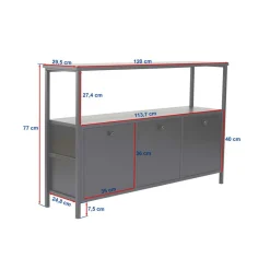 Console Solace pin/noir - 120x77x29.5 cm-Homitis Clearance