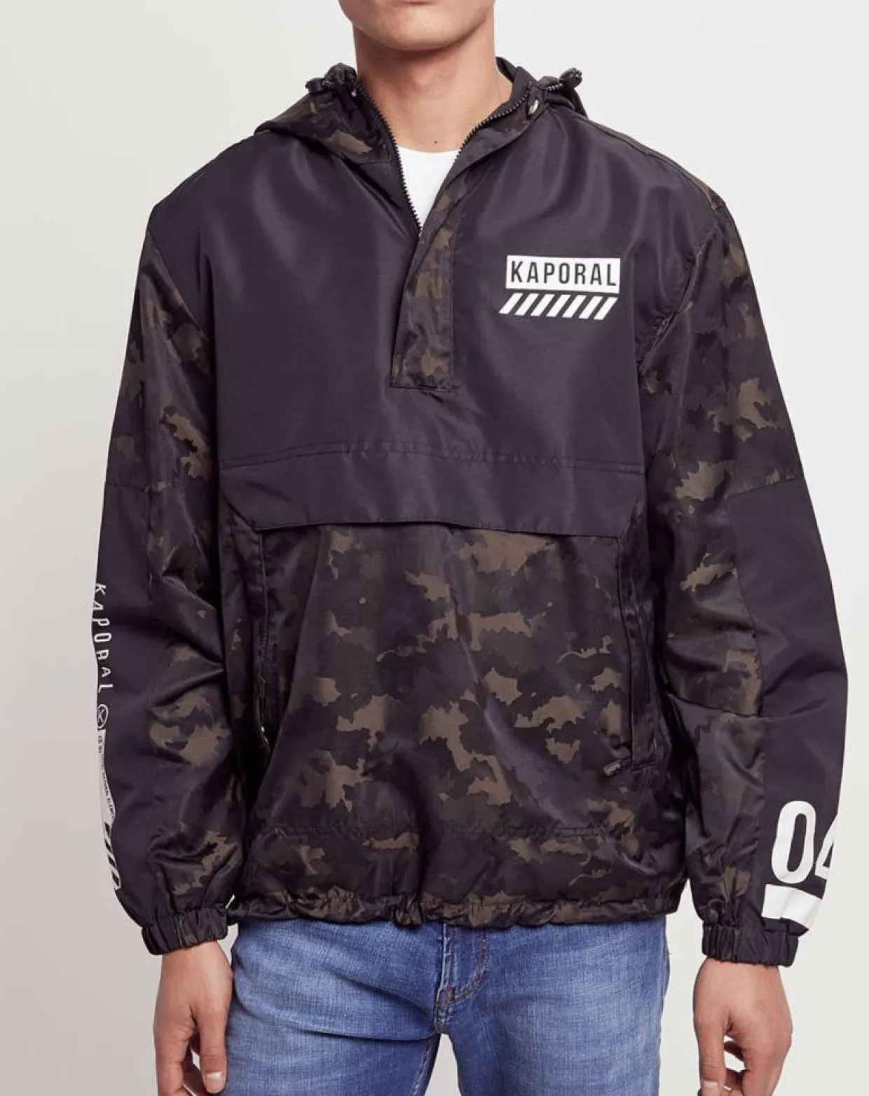 Homme Kaporal 5 Vestes, Blousons^Coupe-vent Gast camo print noir/kaki