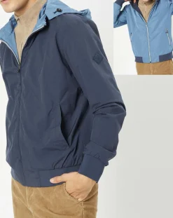 Coupe-vent réversible à capuche bleu-Hackett London New