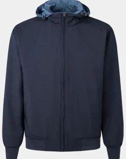 Coupe-vent réversible à capuche bleu-Hackett London New