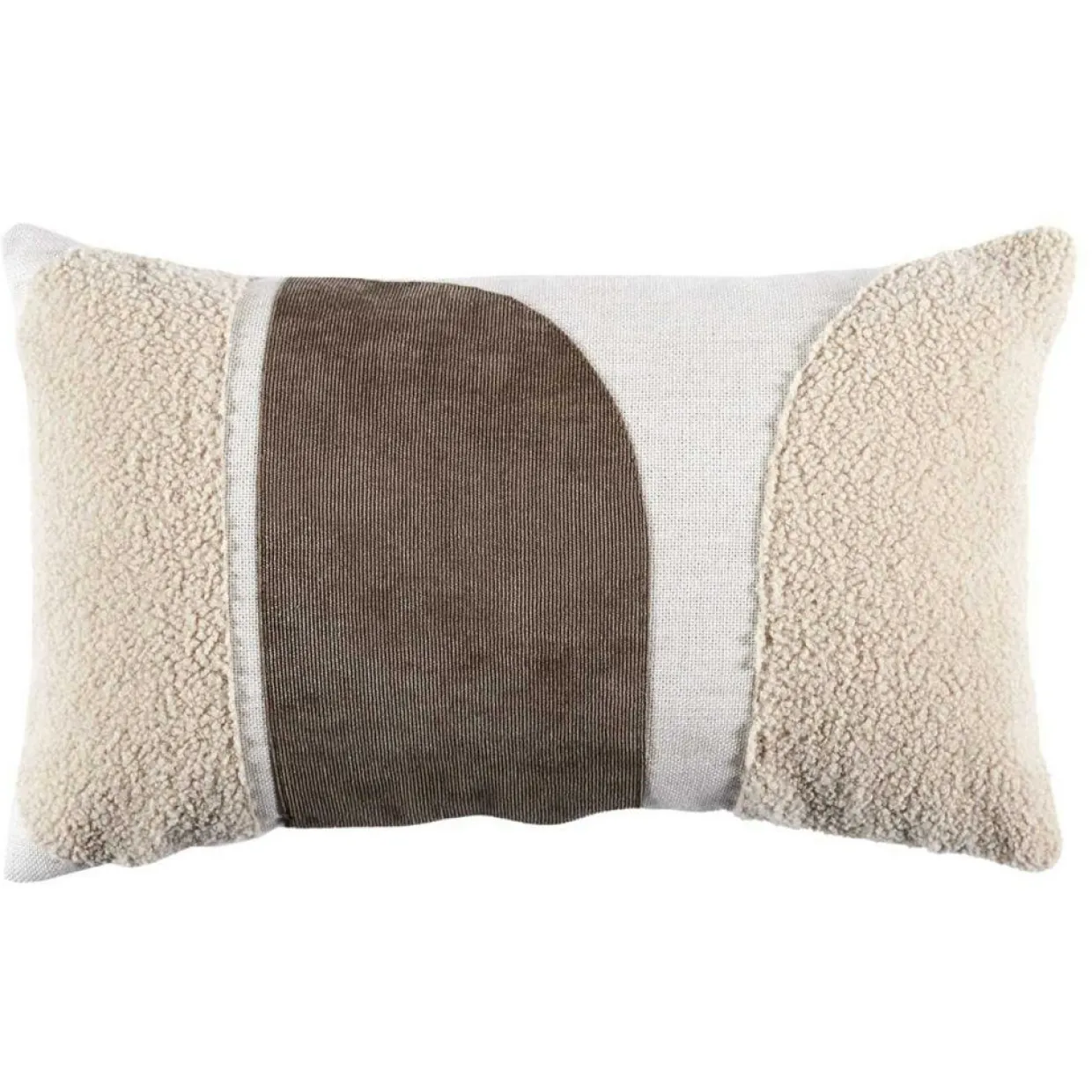 Coussin bouclette beige - 50x30 cm-Home Deco Factory