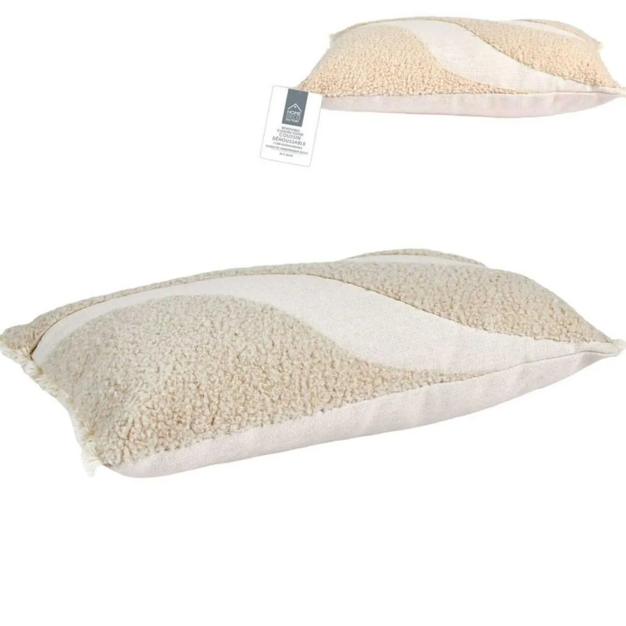 Home Deco Factory Coussins, Galettes De Sièges^Coussin bouclette beige - 50x30 cm