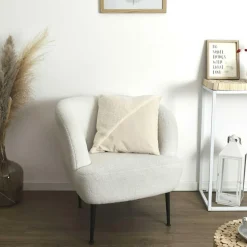 Home Deco Factory Coussins, Galettes De Sièges^Coussin bouclette beige - 40x40 cm