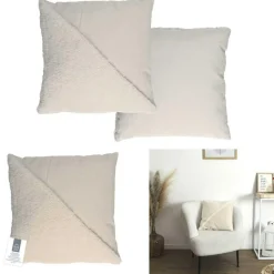 Home Deco Factory Coussins, Galettes De Sièges^Coussin bouclette beige - 40x40 cm