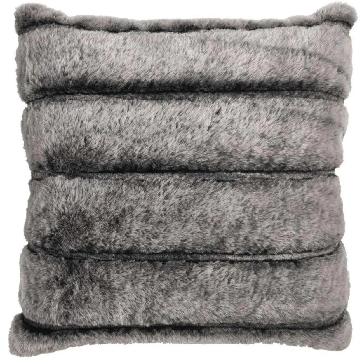 Coussin en fausse fourrure tout doux gris - 40x40 cm-Home Deco Factory Online