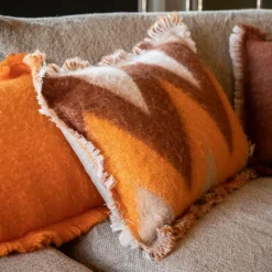 Bed and Philosophy Coussins, Galettes De Sièges^Coussin en laine motif 70s orange 40x60cm