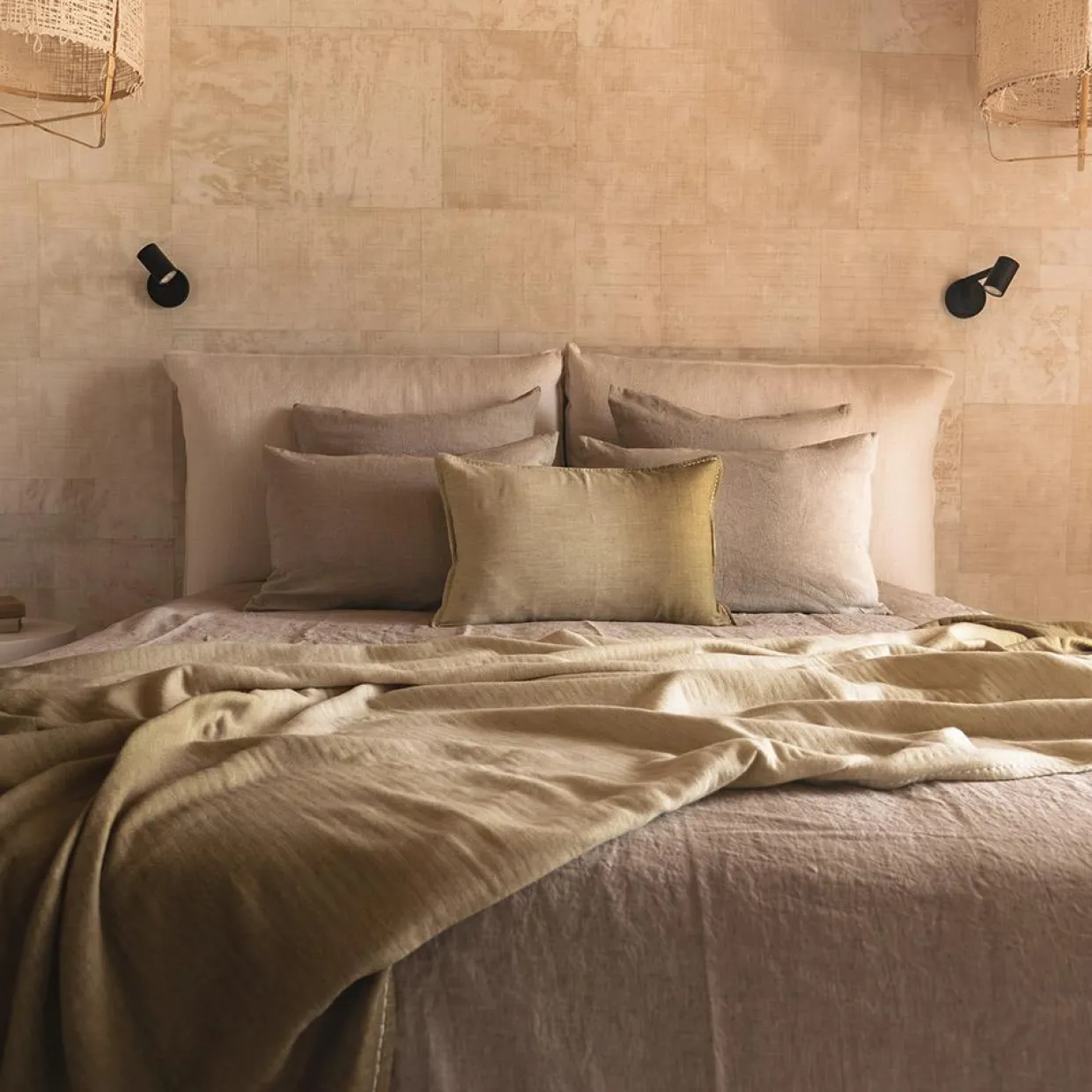 Coussin en laine vert 40x60cm-Bed and Philosophy Online