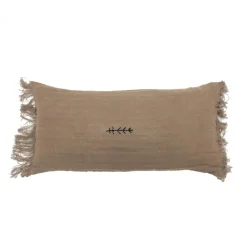 Bed and Philosophy Coussins, Galettes De Sièges^Coussin en lin à chevrons marron 30x60cm