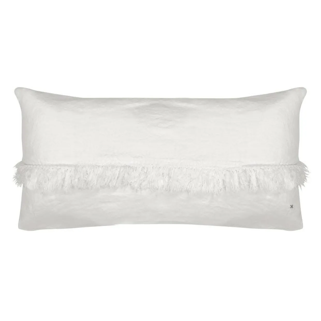 Bed and Philosophy Coussins, Galettes De Sièges^Coussin en lin frangé plume 30x60cm