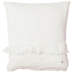 Coussin en lin frangé rose pâle 35x35cm-Bed and Philosophy Hot