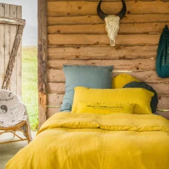 Coussin en lin jaune 55x110cm-Bed and Philosophy Best