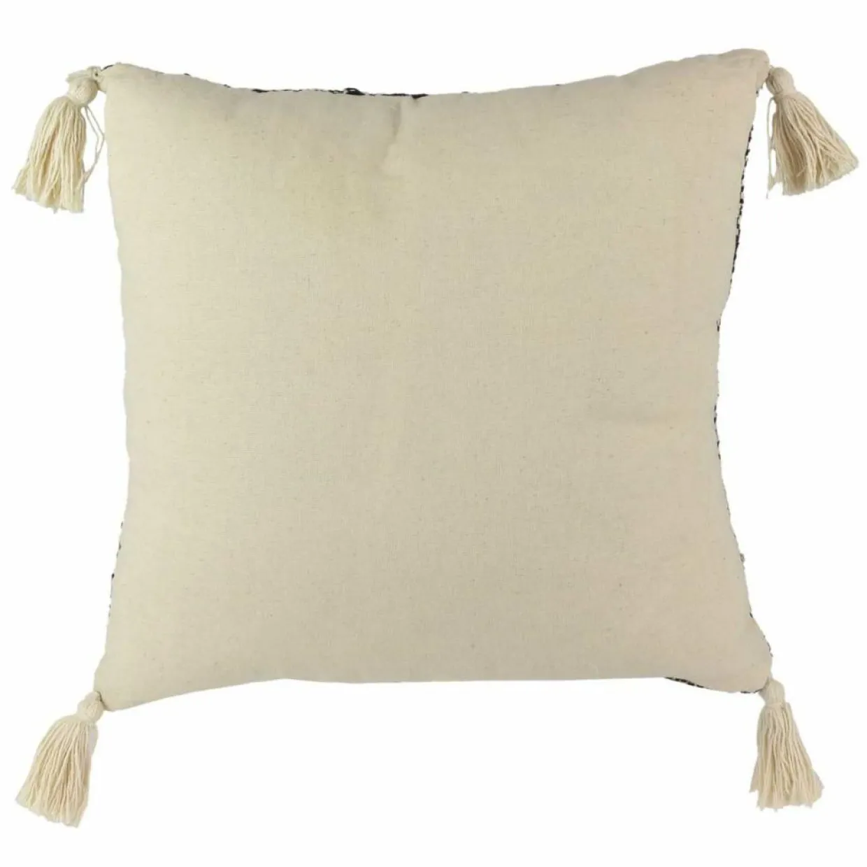 Home Deco Factory Coussins, Galettes De Sièges^Coussin ethnique pompons beige/noir - 40x40 cm