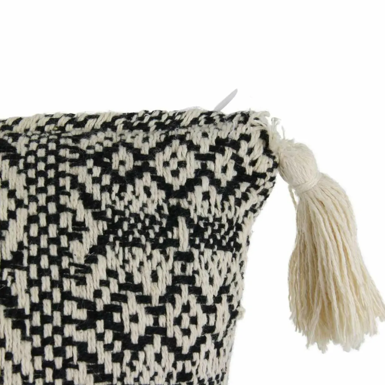 Home Deco Factory Coussins, Galettes De Sièges^Coussin ethnique pompons beige/noir - 40x40 cm
