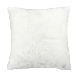 Home Deco Factory Coussins, Galettes De Sièges^Coussin imitation fourrure Opulence blanc - 40x40 cm