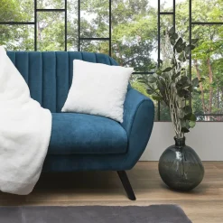 Home Deco Factory Coussins, Galettes De Sièges^Coussin imitation fourrure Opulence blanc - 40x40 cm
