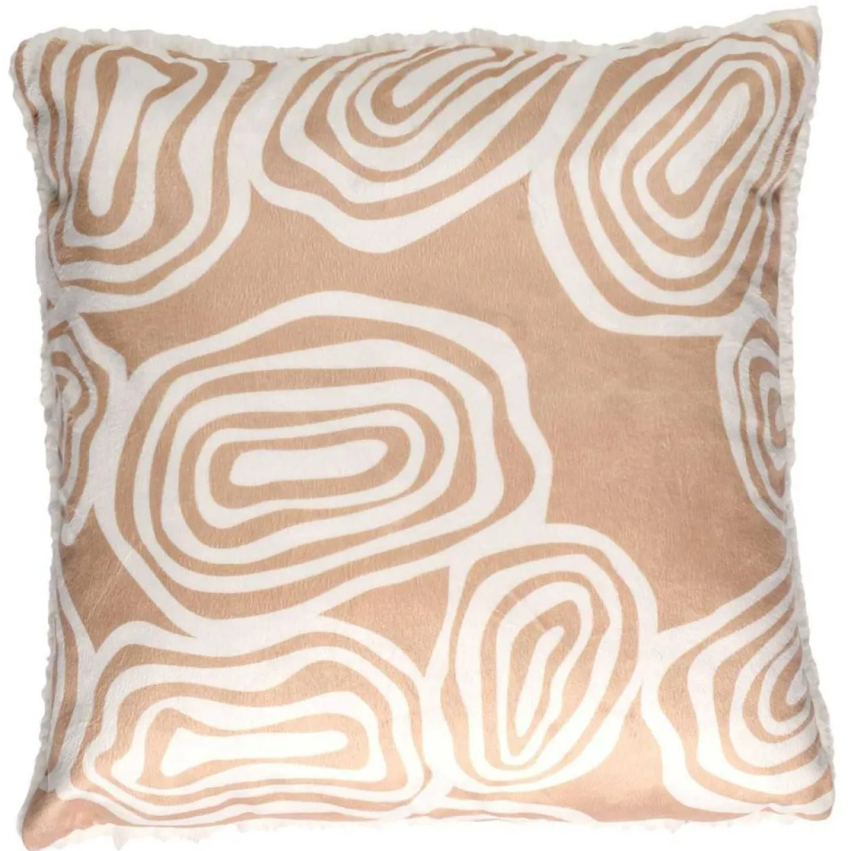 Coussin imprimé sherpa Crush blanc/beige - 40x9x40 cm-Home Deco Factory Outlet