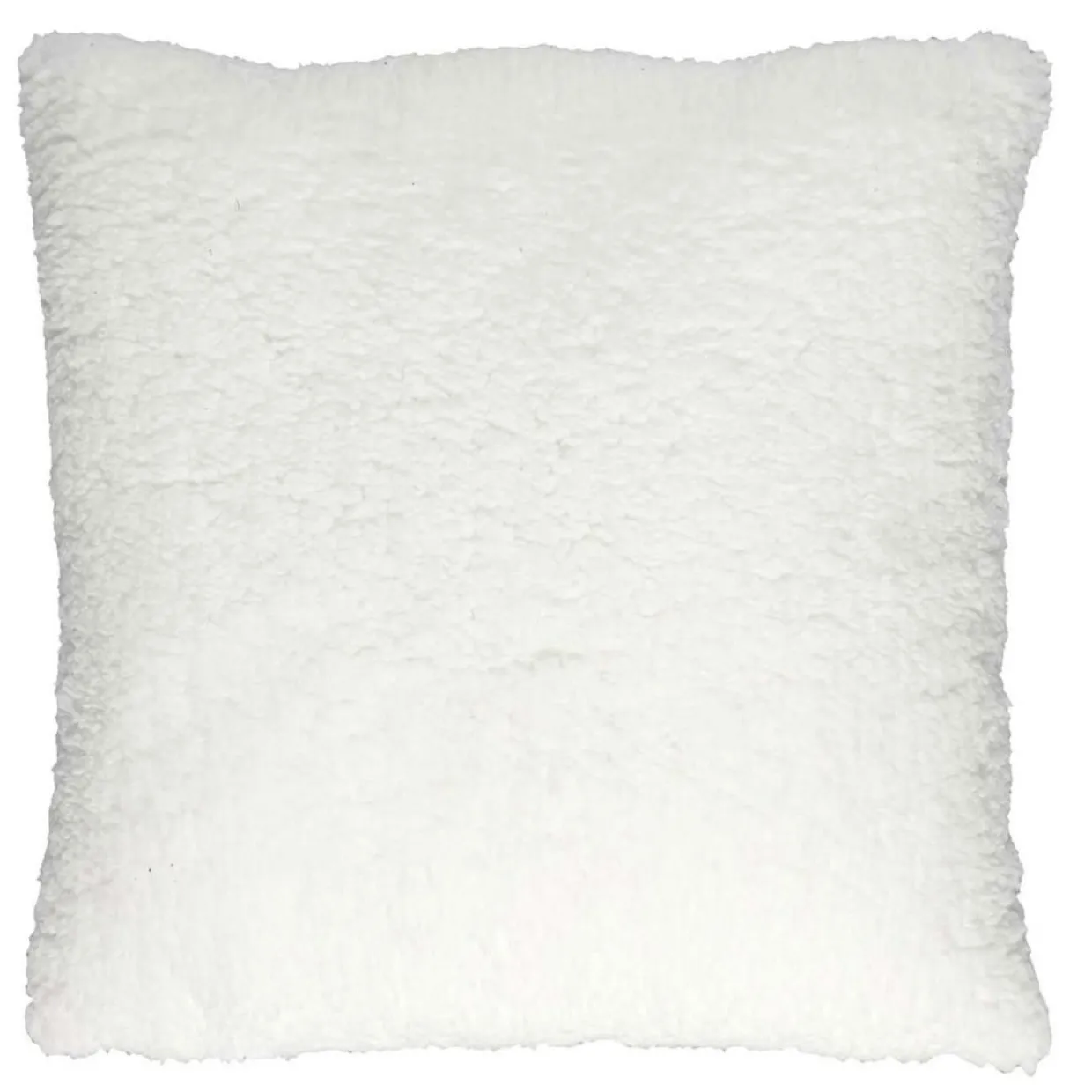 Coussin imprimé sherpa Crush blanc/beige - 40x9x40 cm-Home Deco Factory Outlet