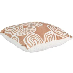 Coussin imprimé sherpa Crush blanc/beige - 40x9x40 cm-Home Deco Factory Outlet