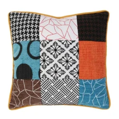 Home Deco Factory Coussins, Galettes De Sièges^Coussin patchwork dehoussable 40x40cm