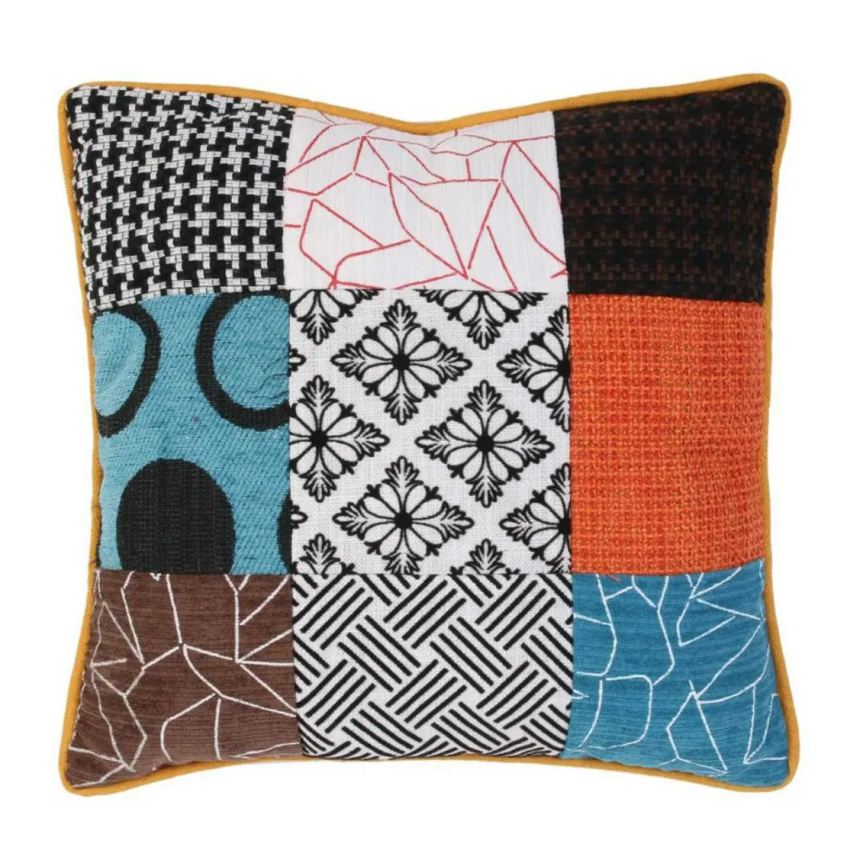 Home Deco Factory Coussins, Galettes De Sièges^Coussin patchwork dehoussable 40x40cm