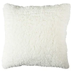 Home Deco Factory Coussins, Galettes De Sièges^Coussin Sherpa motif tressé blanc - 40x40 cm