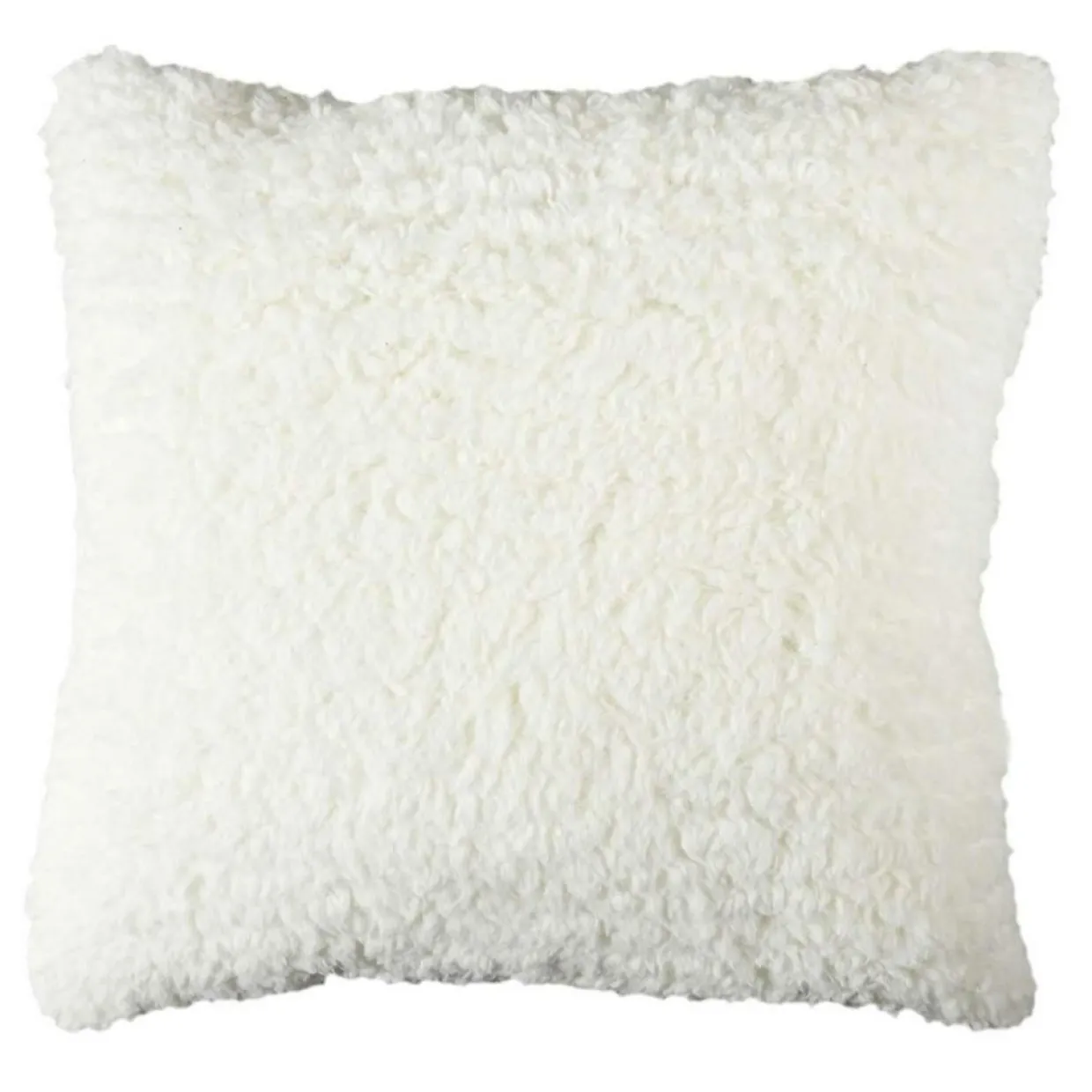 Home Deco Factory Coussins, Galettes De Sièges^Coussin Sherpa motif tressé blanc - 40x40 cm