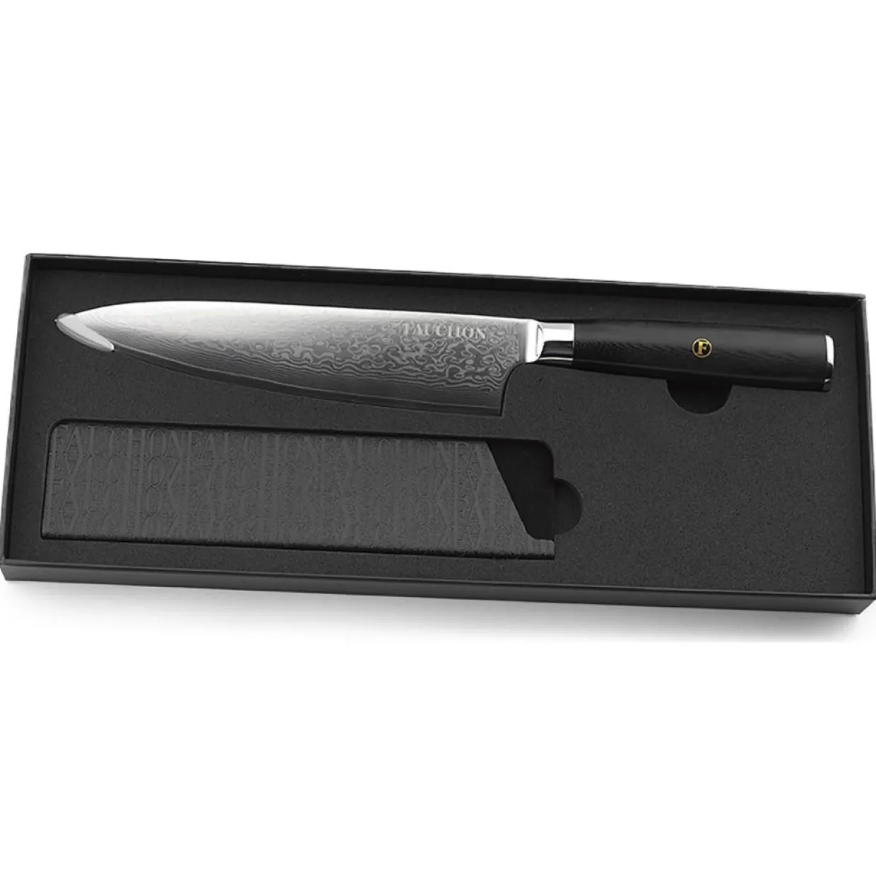 Fauchon Couteaux^Couteau chef Damas noir - 32.5 cm