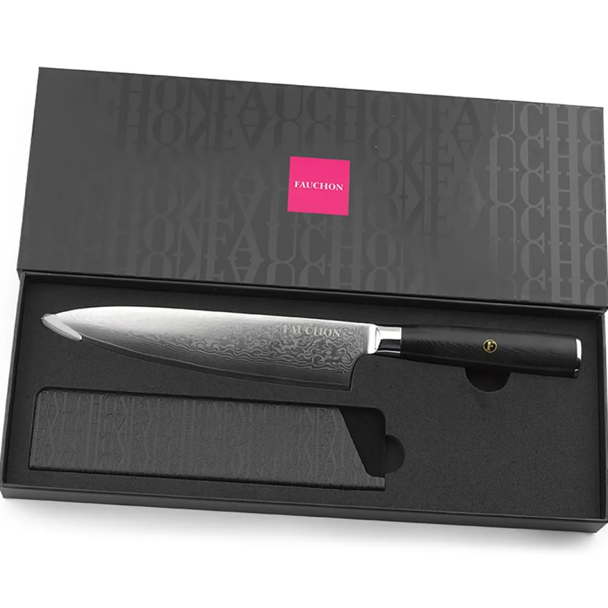 Fauchon Couteaux^Couteau chef Damas noir - 32.5 cm