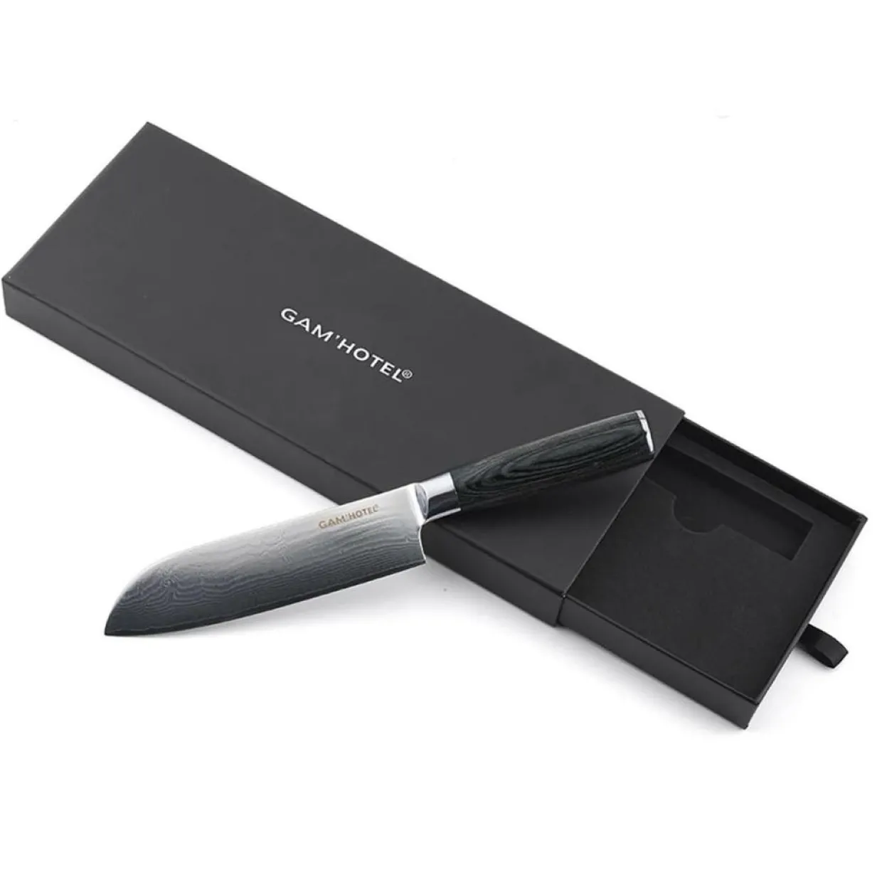 Couteau santoku Damarus noir - 29.5 cm-Gam'Hotel Best