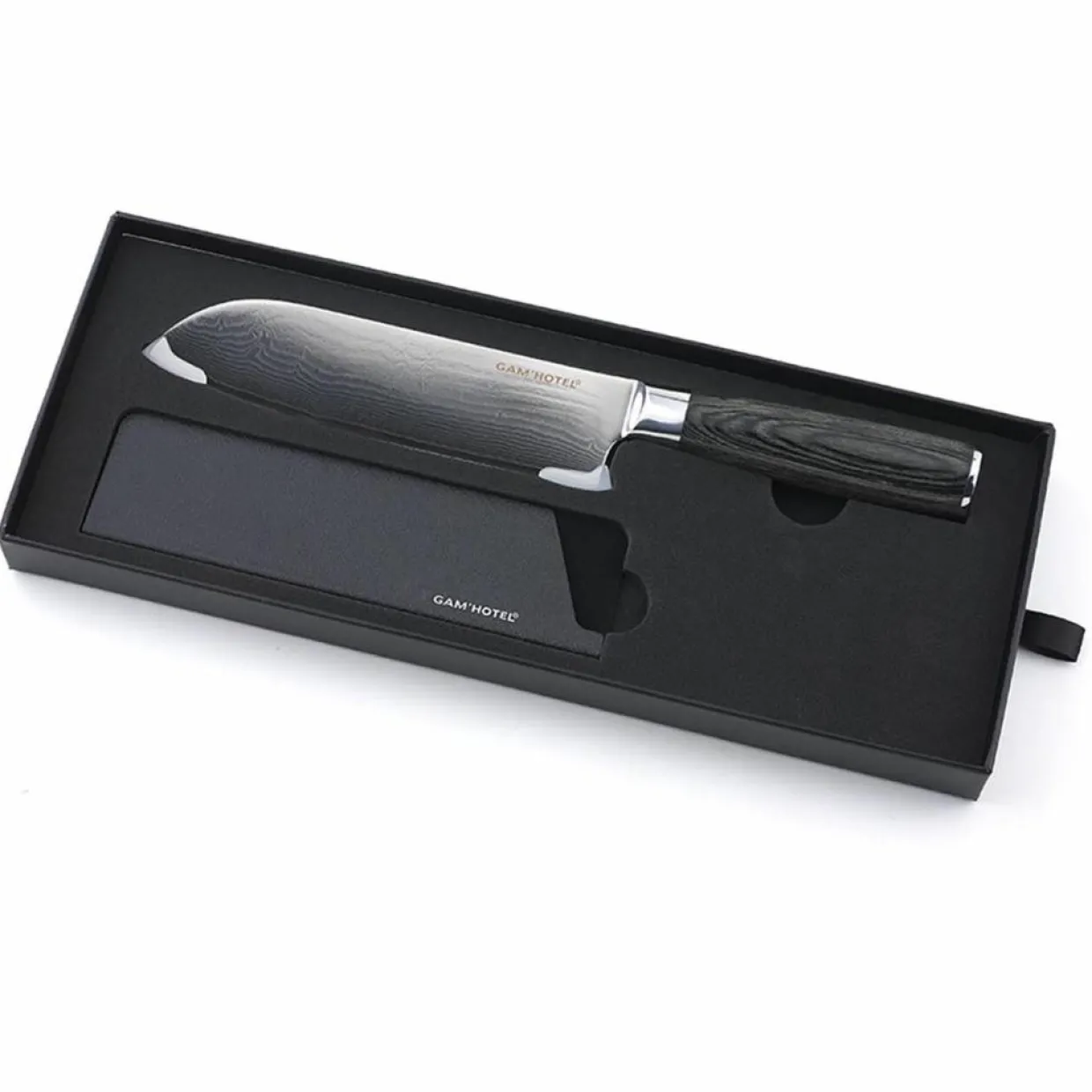 Couteau santoku Damarus noir - 29.5 cm-Gam'Hotel Best
