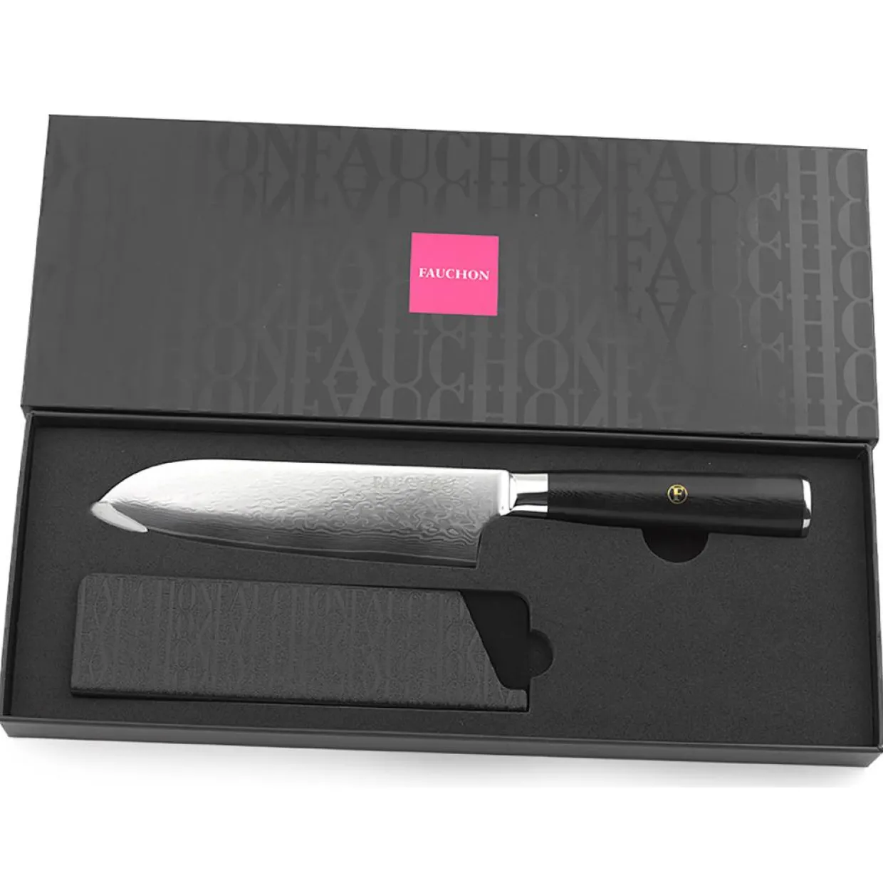 Fauchon Couteaux^Couteau santoku Damas noir - 29.5 cm