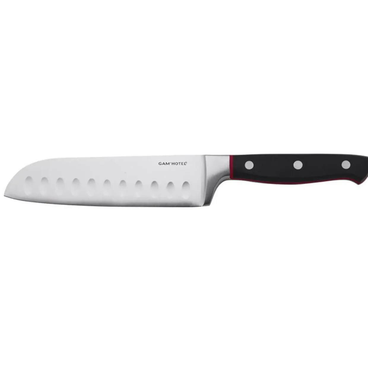 Couteau santoku Hiro noir/rouge - 25.5 cm-Gam'Hotel