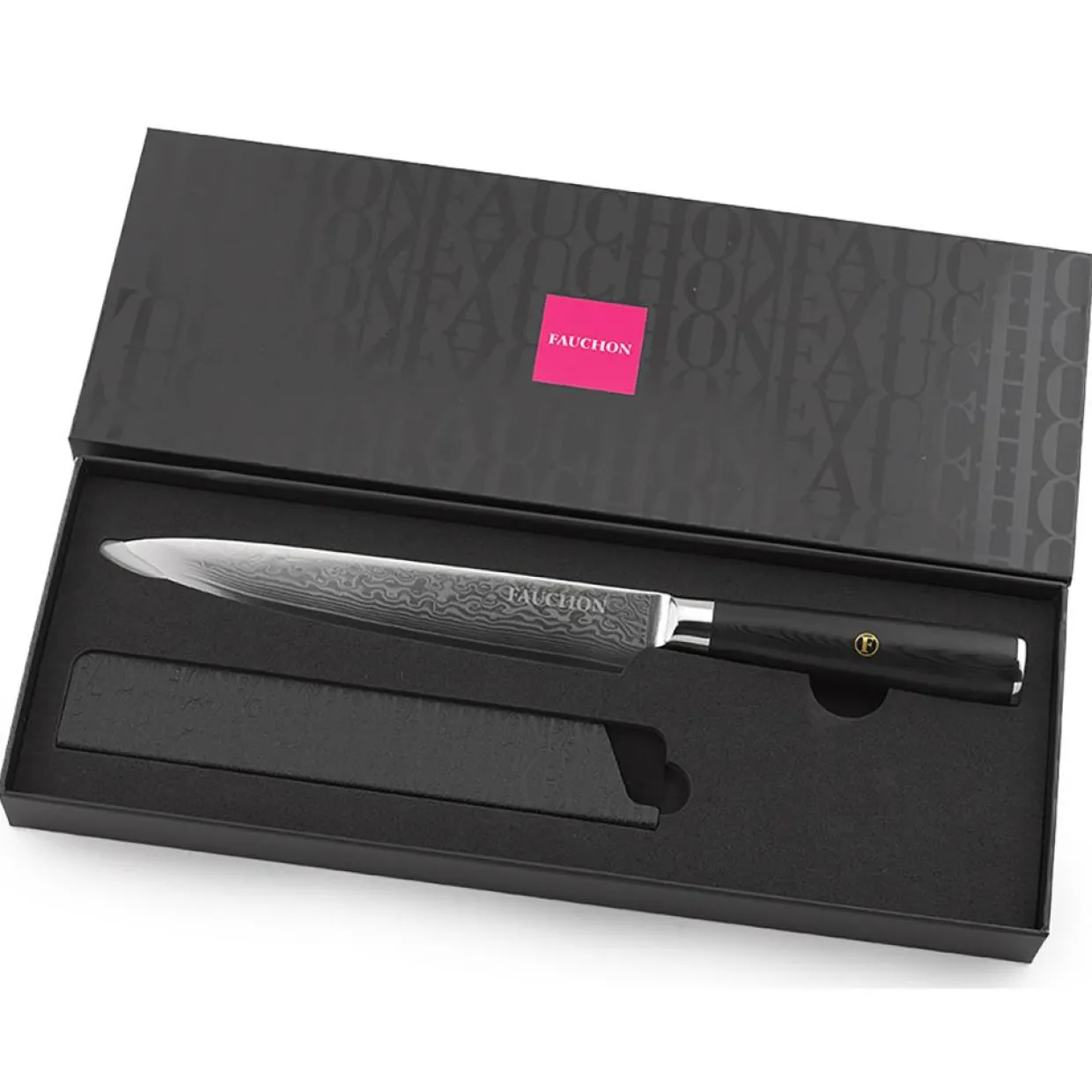 Couteau trancher Damas noir - 32.5 cm-Fauchon Best