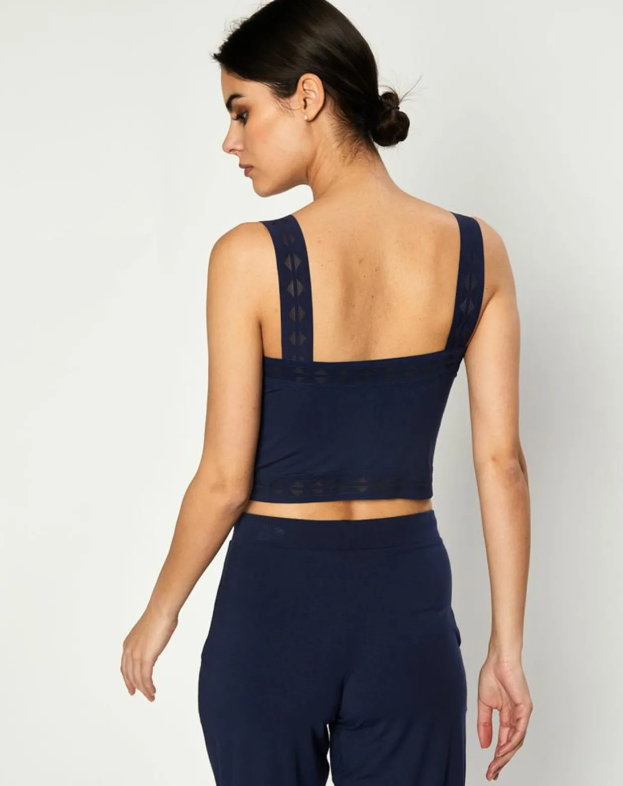 Crop top Jeanne bleu marine-Huit