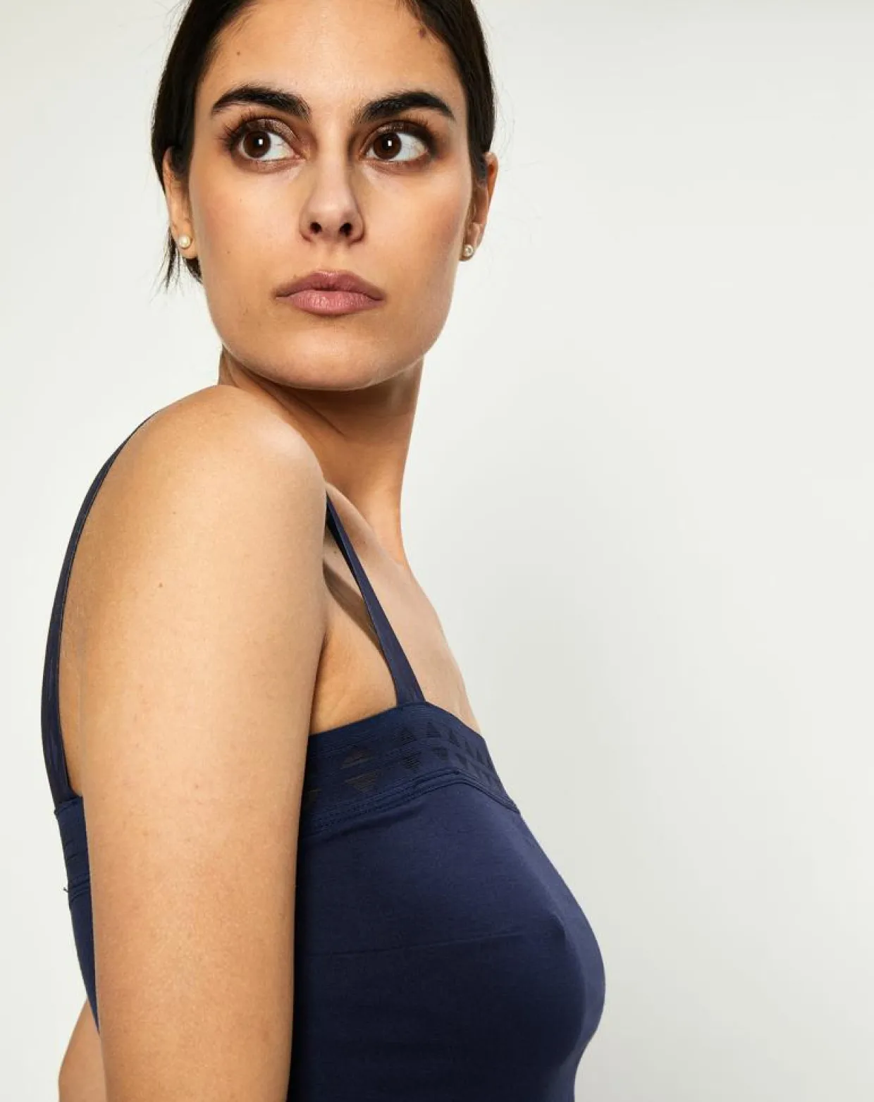 Crop top Jeanne bleu marine-Huit