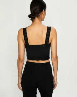 Crop top Jeanne noir-Huit Clearance
