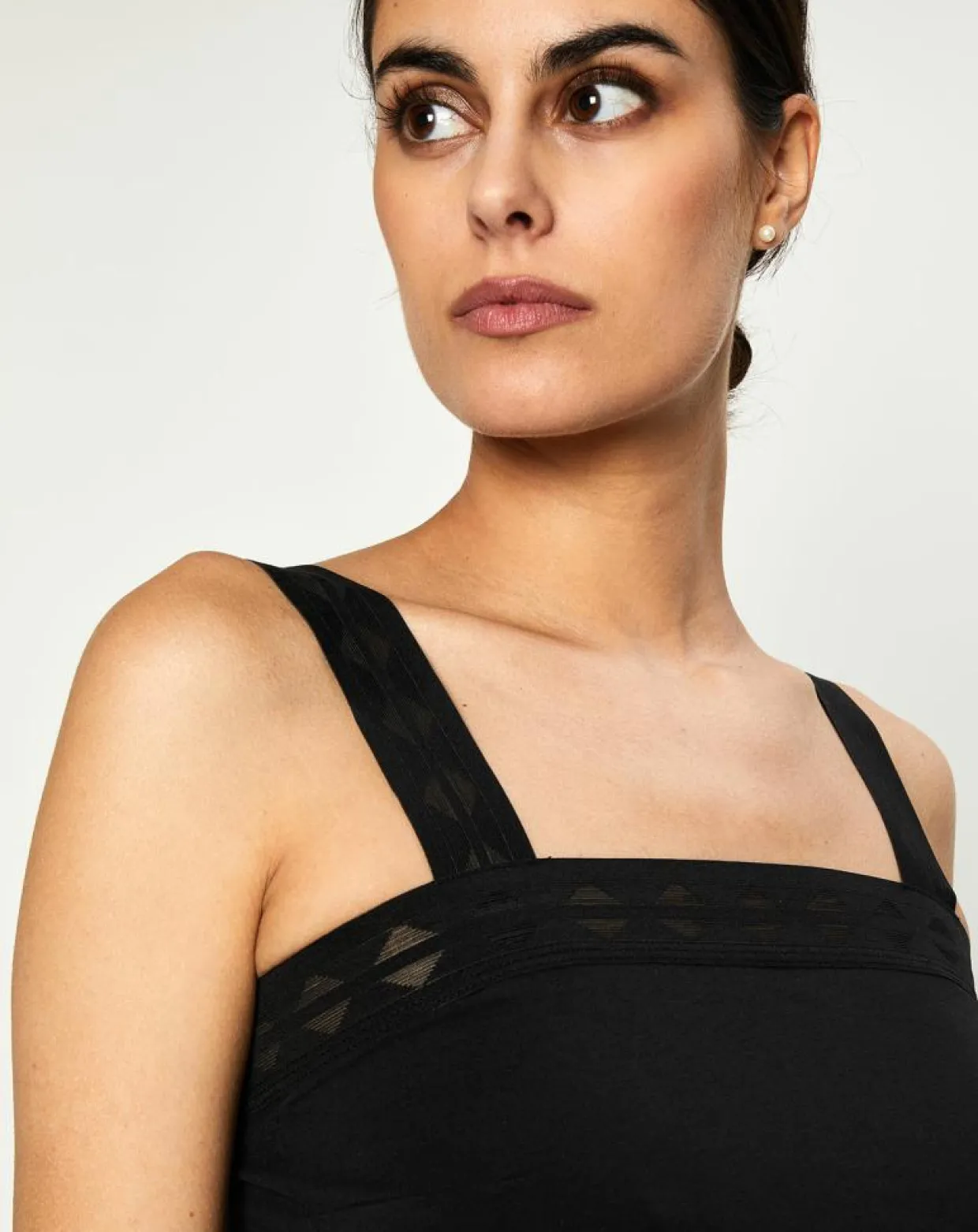 Crop top Jeanne noir-Huit Clearance