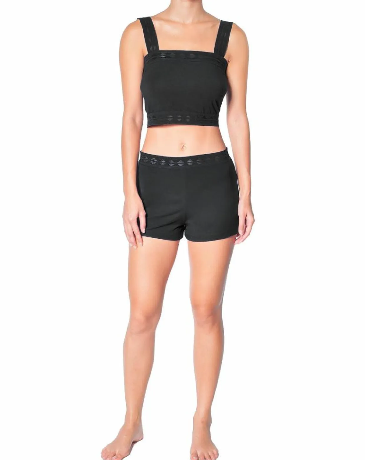 Crop top Jeanne noir-Huit Clearance